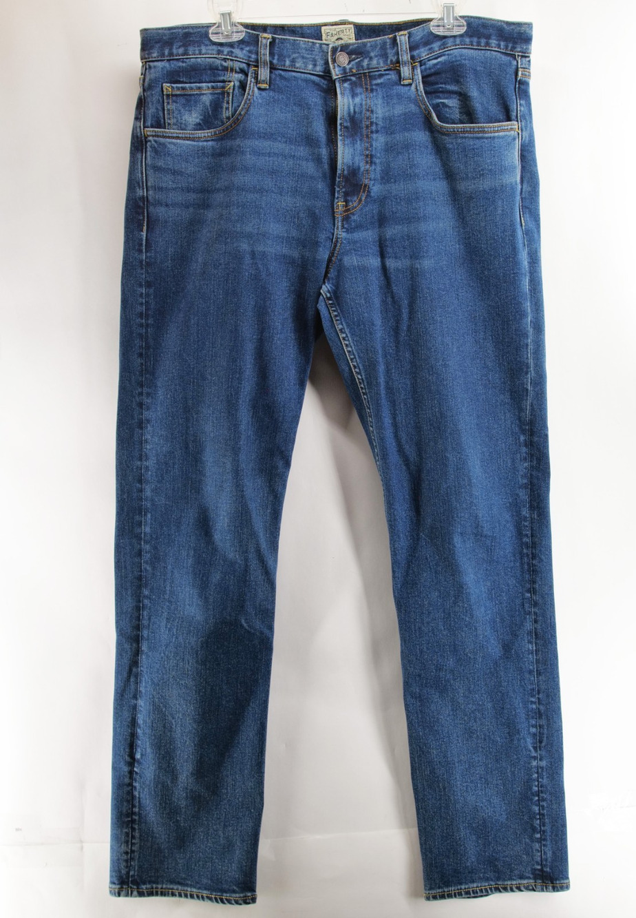 FAHERTY Men's W35 L32 Blue Straight Leg Jeans Feel Good Denim Everyday Comfort